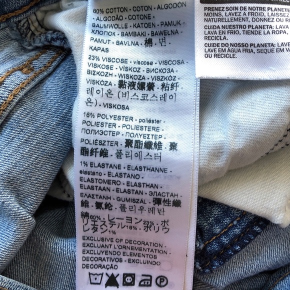 Levi’s 724 High Rise Straight Crop Raw Hem Distressed Jeans - Picture 6 of 8